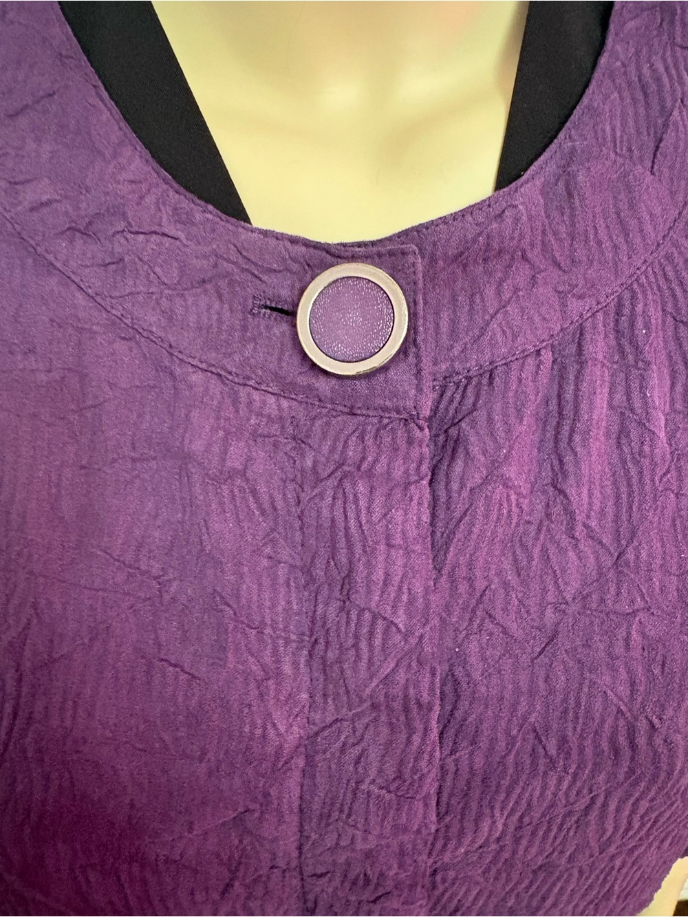 Coldwater Creek Purple Crinkle Textured Collarless Jacket, women’s Sz 8. - Picture 10 of 16